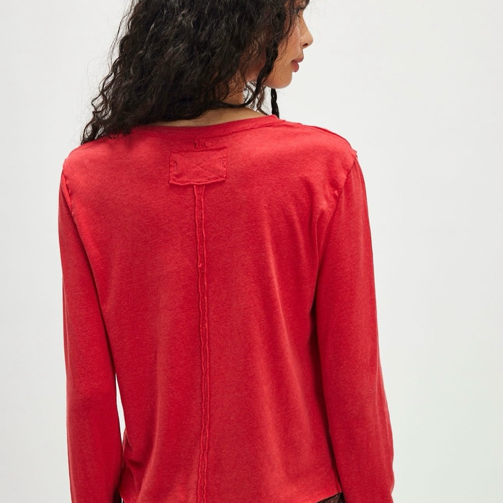We The Free Vibrant Red Long Sleeve Tee